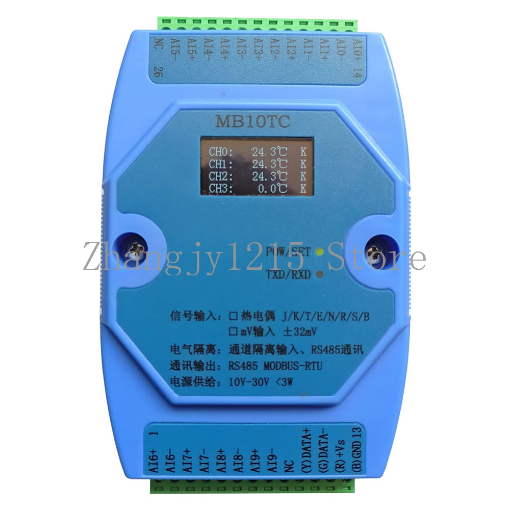 Thermocouple Module K Type - 4/6/8/10 채널 온도 수집 모듈 MODBUS
