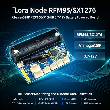 Lora Rfm95 - 433/868/915MHz LoRa 노드(RFM95/SX1276, ATmega328P 3.7-12V, uFL