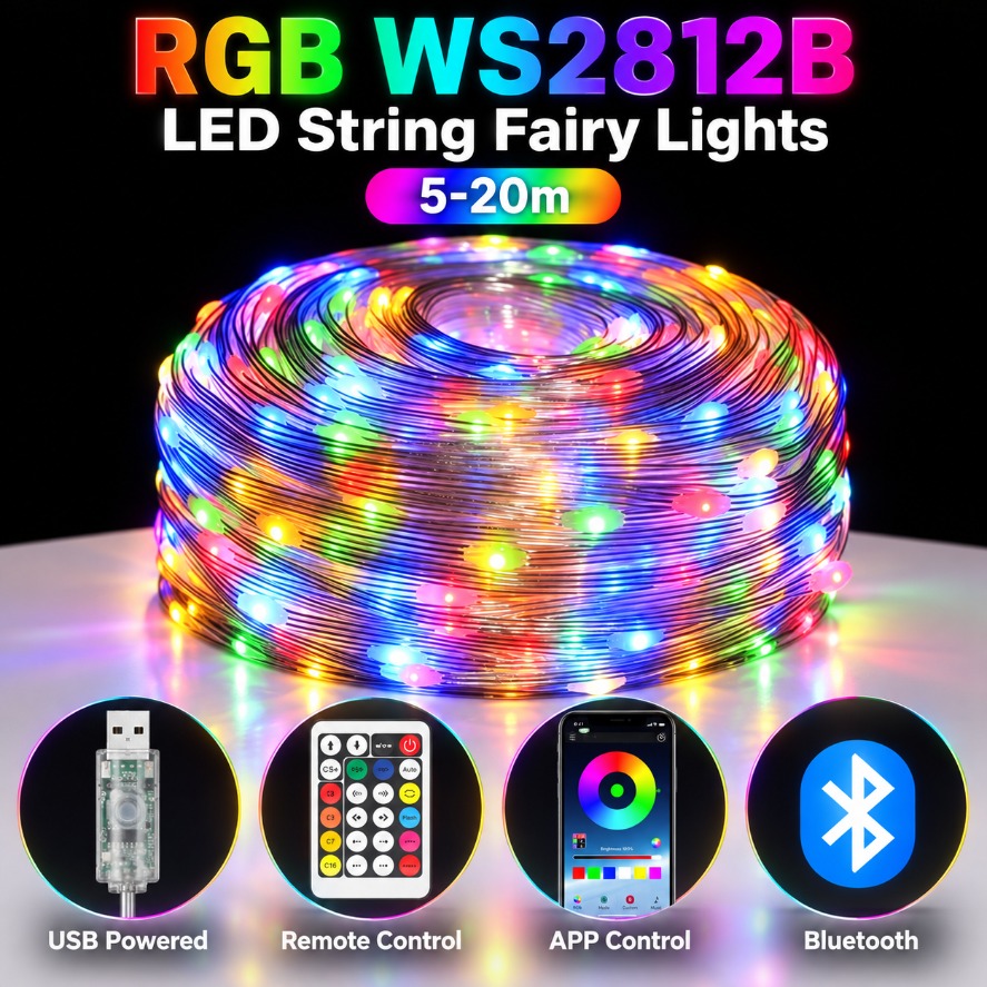 5~20m WS2812B RGB LED 전구 스트링 조 - Ws2812B 리뷰 및 가격