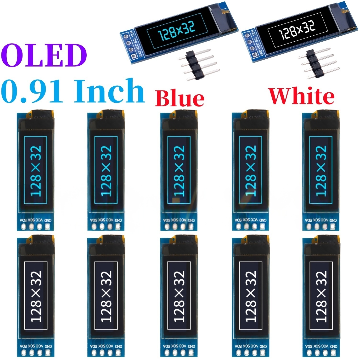 0.91인치 128x32 IIC I2C 화이트/블루 O - Ssd1306 리뷰 및 가격
